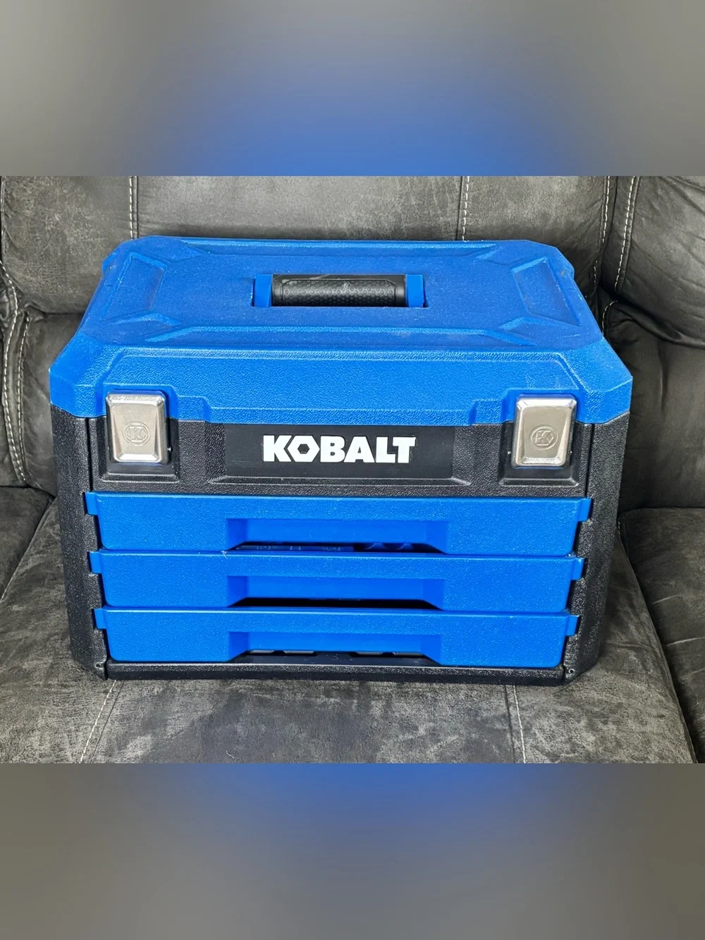 Kobalt Blue Stackable 3-Drawer Tool Organizer - Portable Home Storage